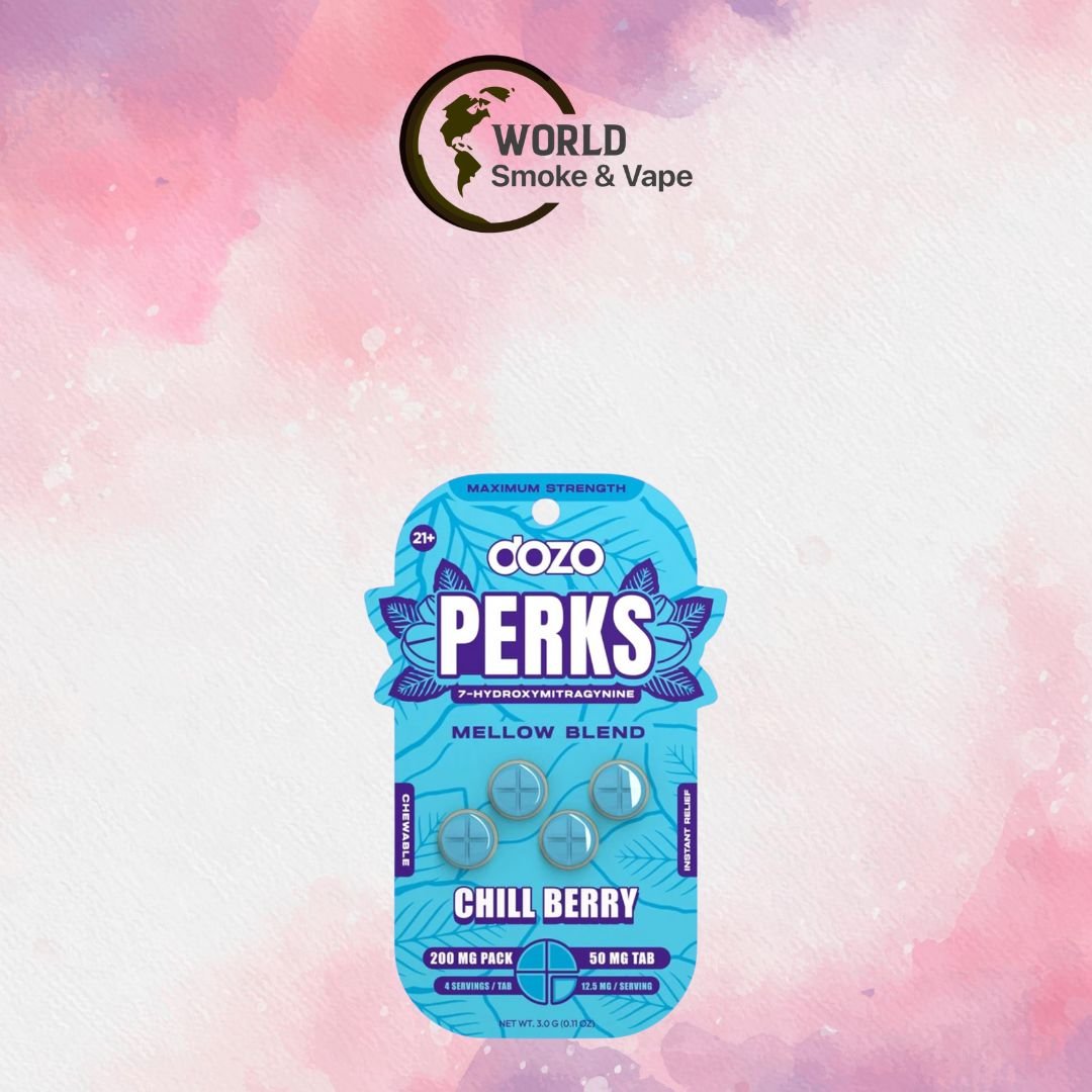 DOZO PERKS 7 HYDROXY MAXIMUM STENGHT 50MG PER TABLET 4PK 10CT BOX CHILL BERRY MELLOW BLEND | Worlds NV Distro USA