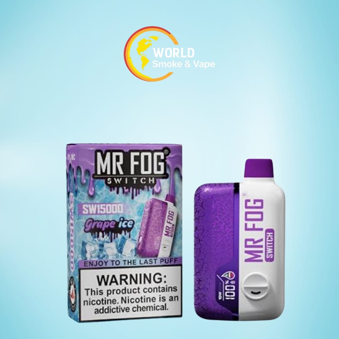 ZN – SWP24 – MR FOG SWITCH (ZERO NICOTINE) 15K PUFFS DISP _NEW FLAVORS_ – DISPLAY OF 5 – GRAPE ICE ZN – SWP24 – MR FOG SWITCH (ZERO NICOTINE) 15K PUFFS DISP _NEW FLAVORS_ – DISPLAY OF 5 – GRAPE ICE